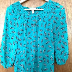 sheer 3/4 sleeve summer top